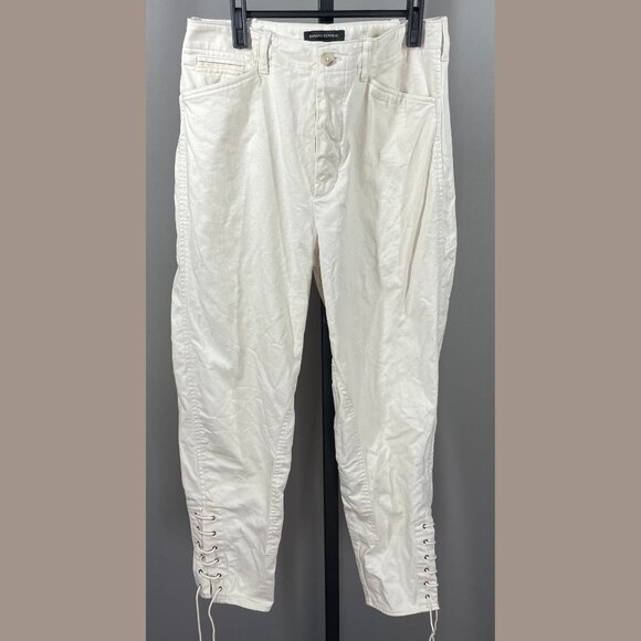 Banana Republic Jeans Womens 6 tan barrel bow wide preppy casual tie boho - Picture 1 of 8